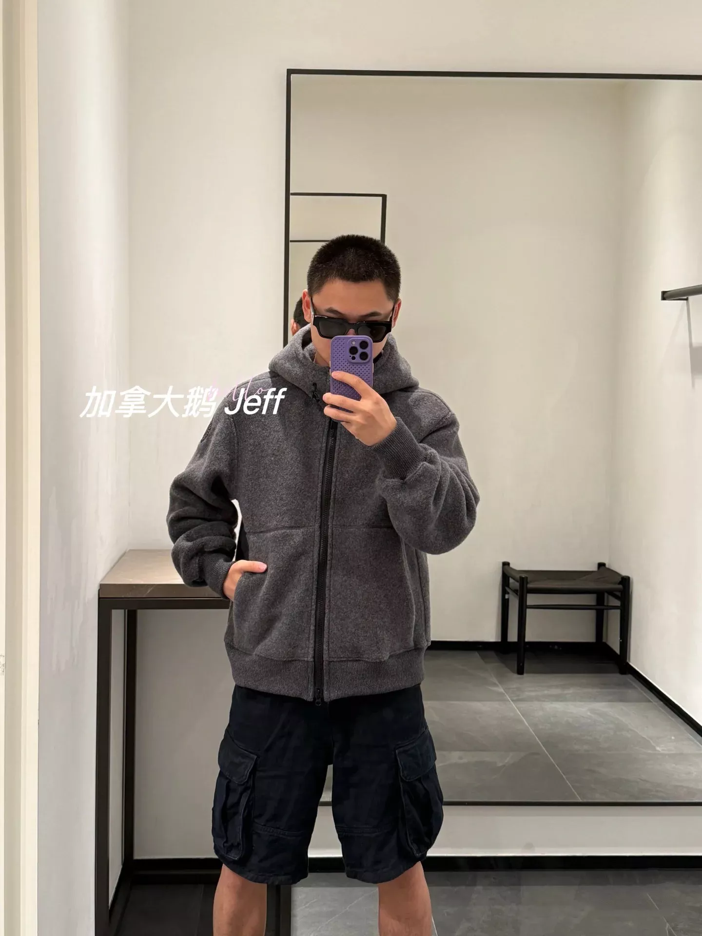 캐나다구스 울 혼방 플리스 집업 후드 재킷 상세 이미지 20