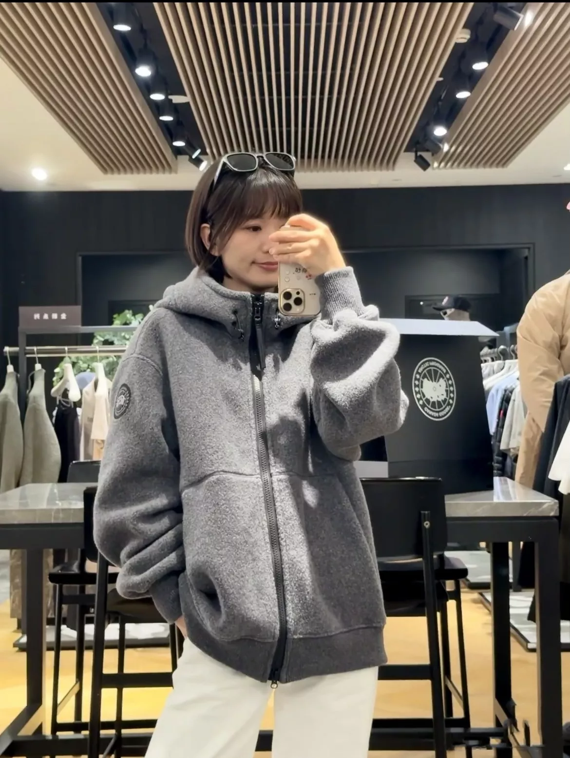 캐나다구스 울 혼방 플리스 집업 후드 재킷 상세 이미지 27