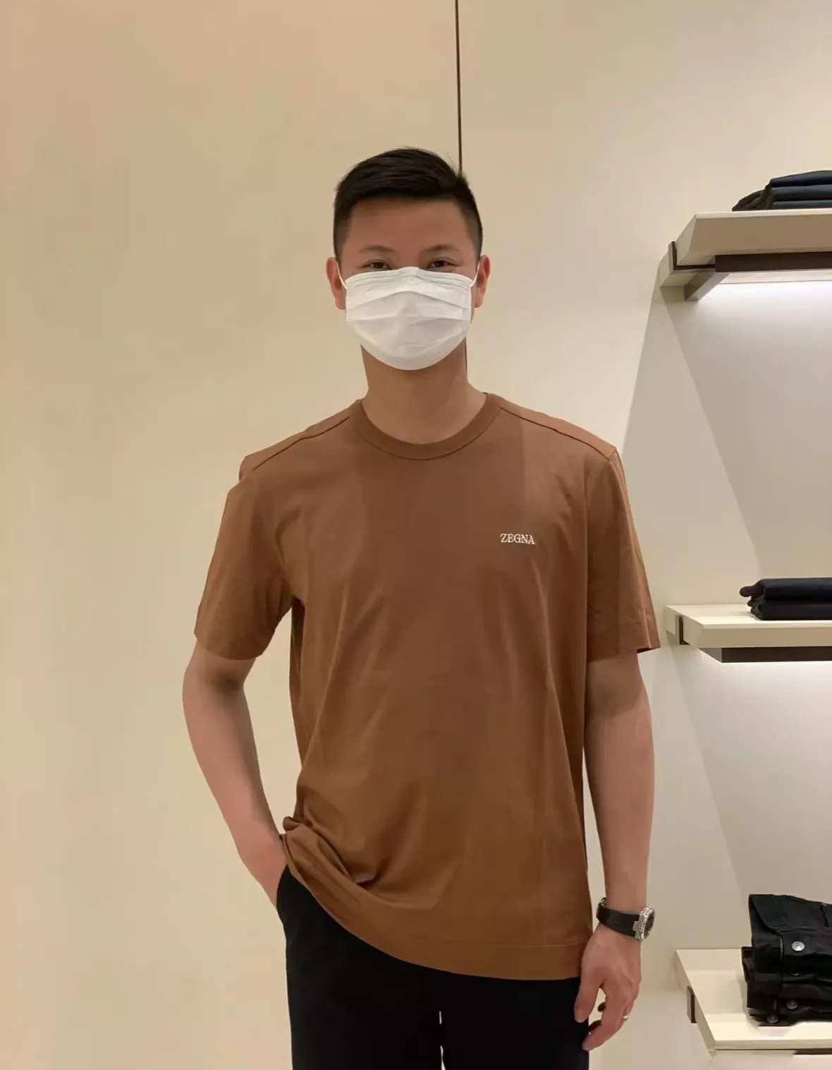 제냐 리퀴드암모니아 코튼 로고 자수 라운드 반팔 티셔츠 상세 이미지 19