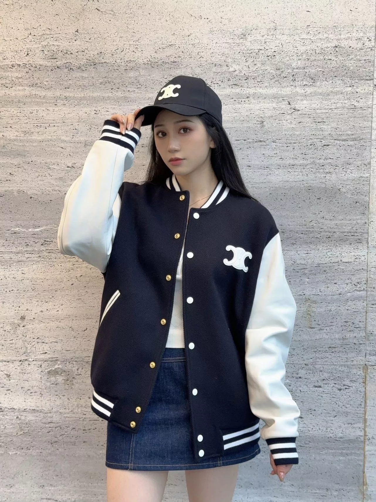 셀린느 블루화이트배색카라바시티패딩재킷 상세 이미지 27