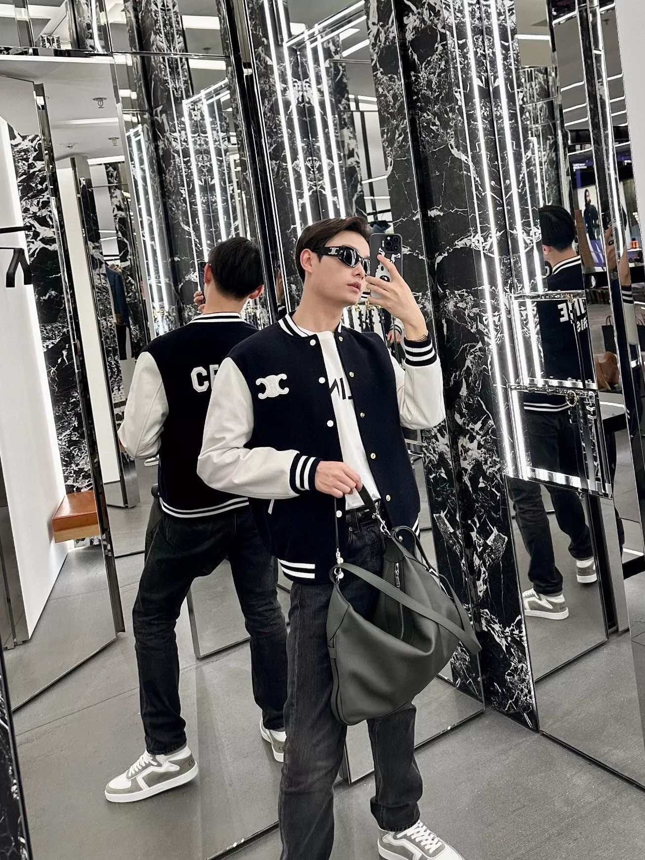셀린느 블루화이트배색카라바시티패딩재킷 상세 이미지 25