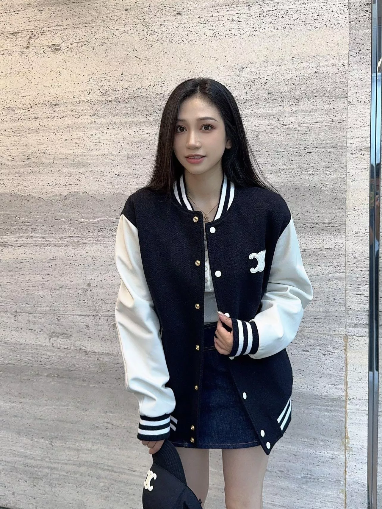 셀린느 블루화이트배색카라바시티패딩재킷 상세 이미지 29