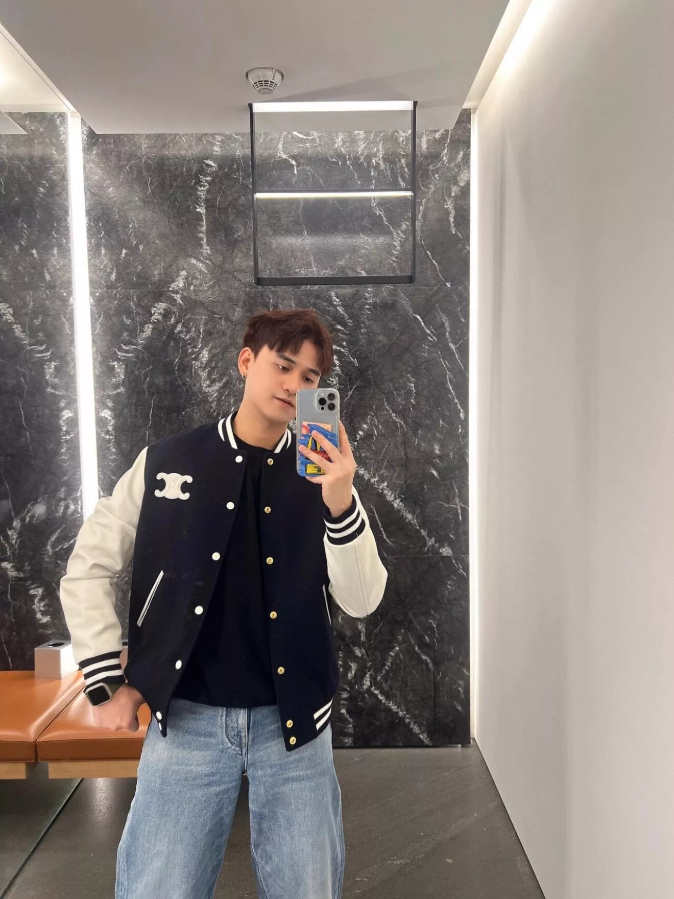 셀린느 블루화이트배색카라바시티패딩재킷 상세 이미지 23