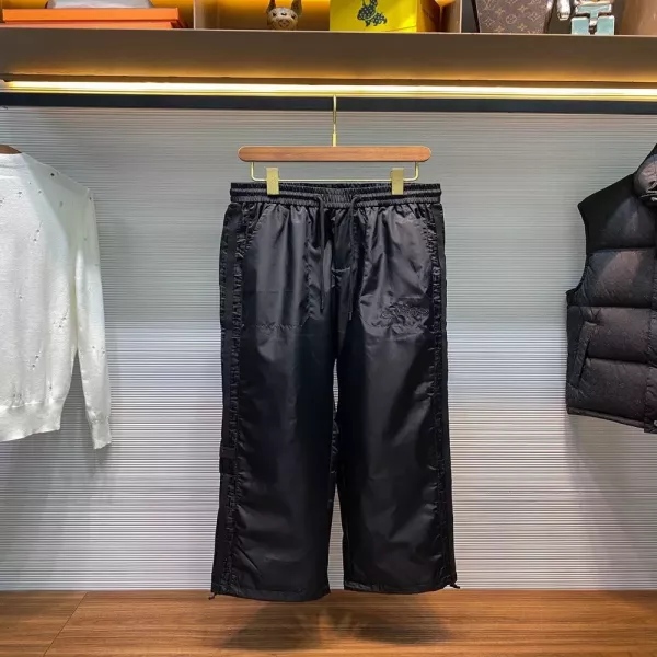 디올 고밀도 나일론 드로스트링 스트레이트 팬츠