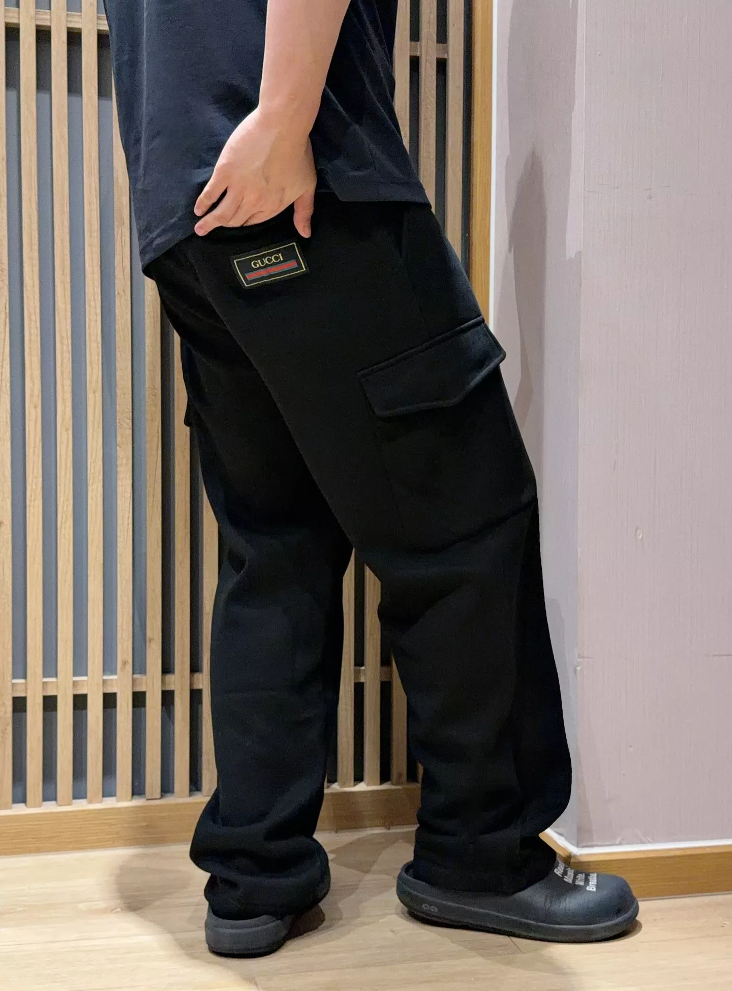 그라미치 기모 안감 드로스트링 스트레이트 카고 팬츠 상세 이미지 18