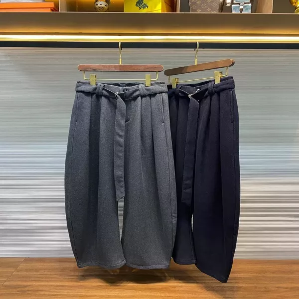 발렌티노 VLTN 로고 허리벨트 와이드 기모 코튼 팬츠
