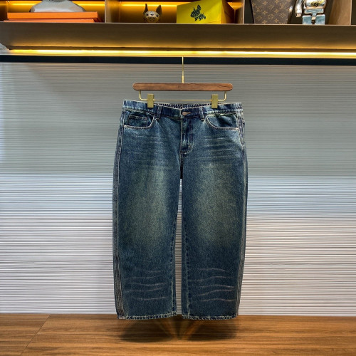 보테가베네타 레트로 워싱 블루 올코튼 스트레이트 데님 팬츠