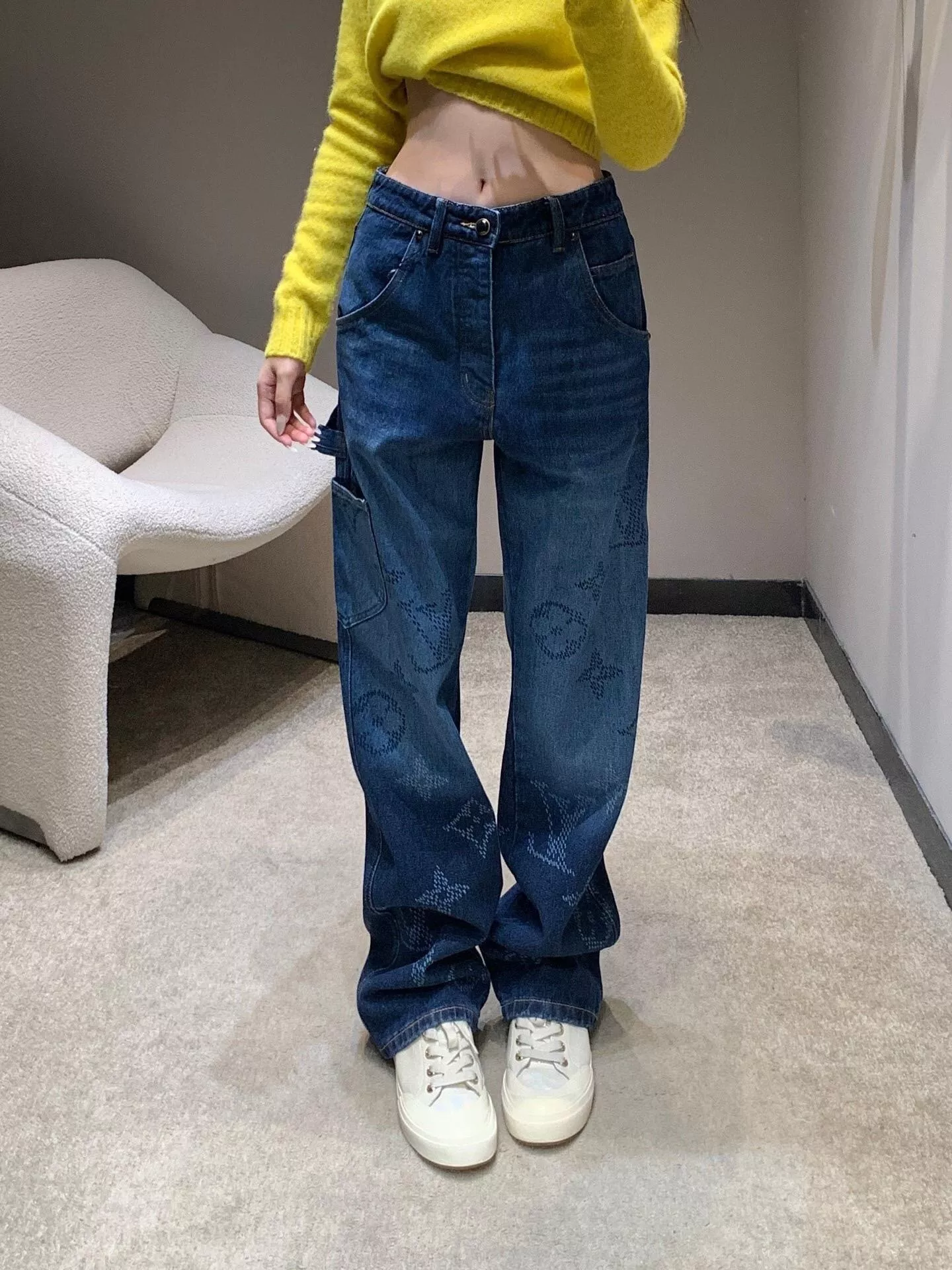 루이비통 블루 워싱 그라데이션 모노그램 공방 데님 팬츠 상세 이미지 27