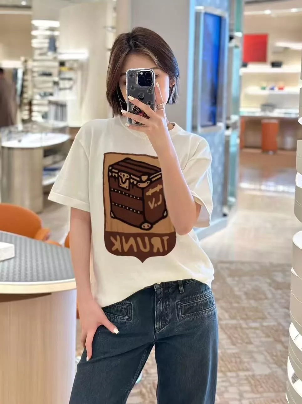 루이비통 트렁크 인타르시아 니트 반팔 티셔츠 상세 이미지 21