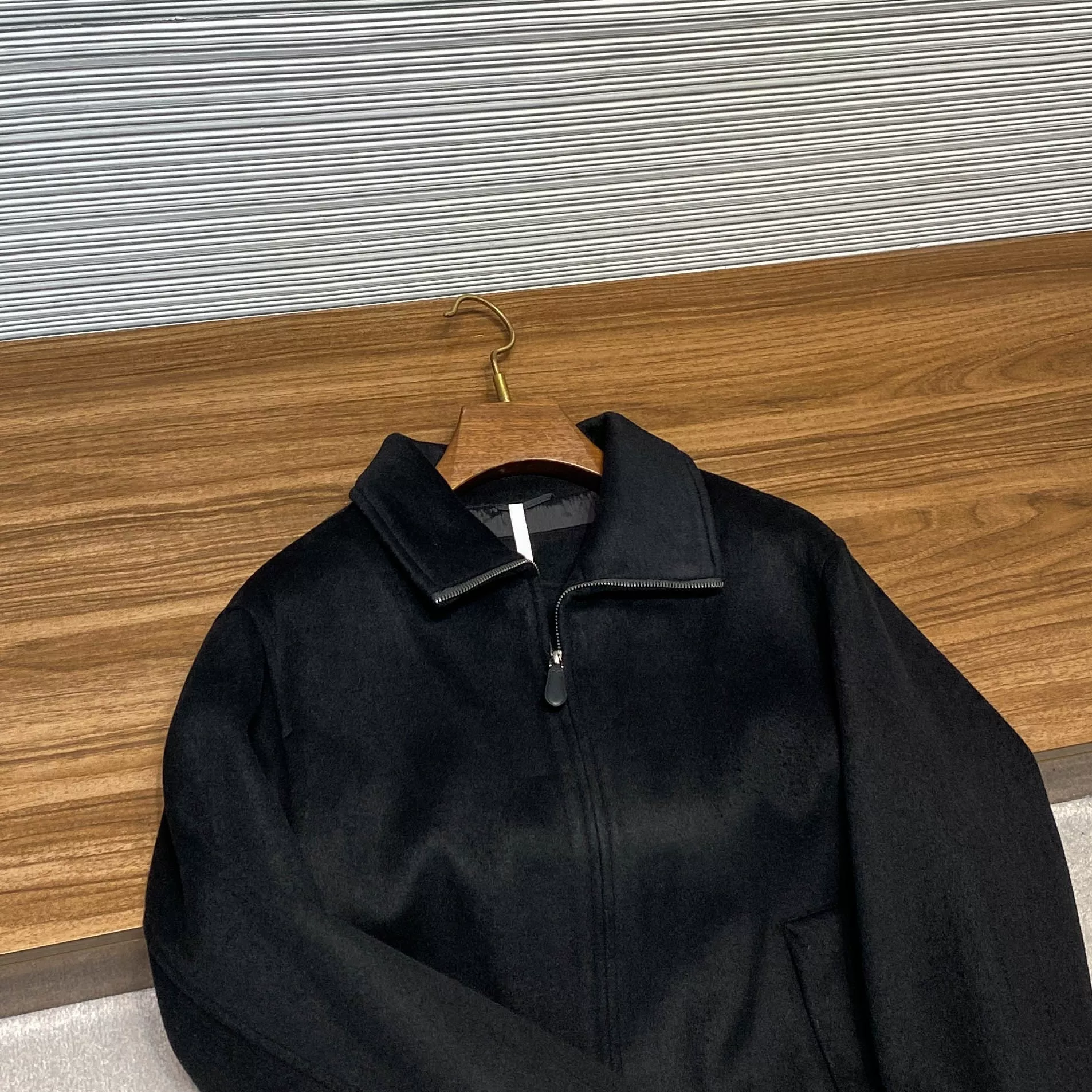 랄프로렌 블랙 울 블렌드 더블 지퍼 카라 재킷 상세 이미지 9