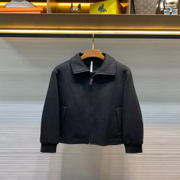 랄프로렌 블랙 울 블렌드 더블 지퍼 카라 재킷