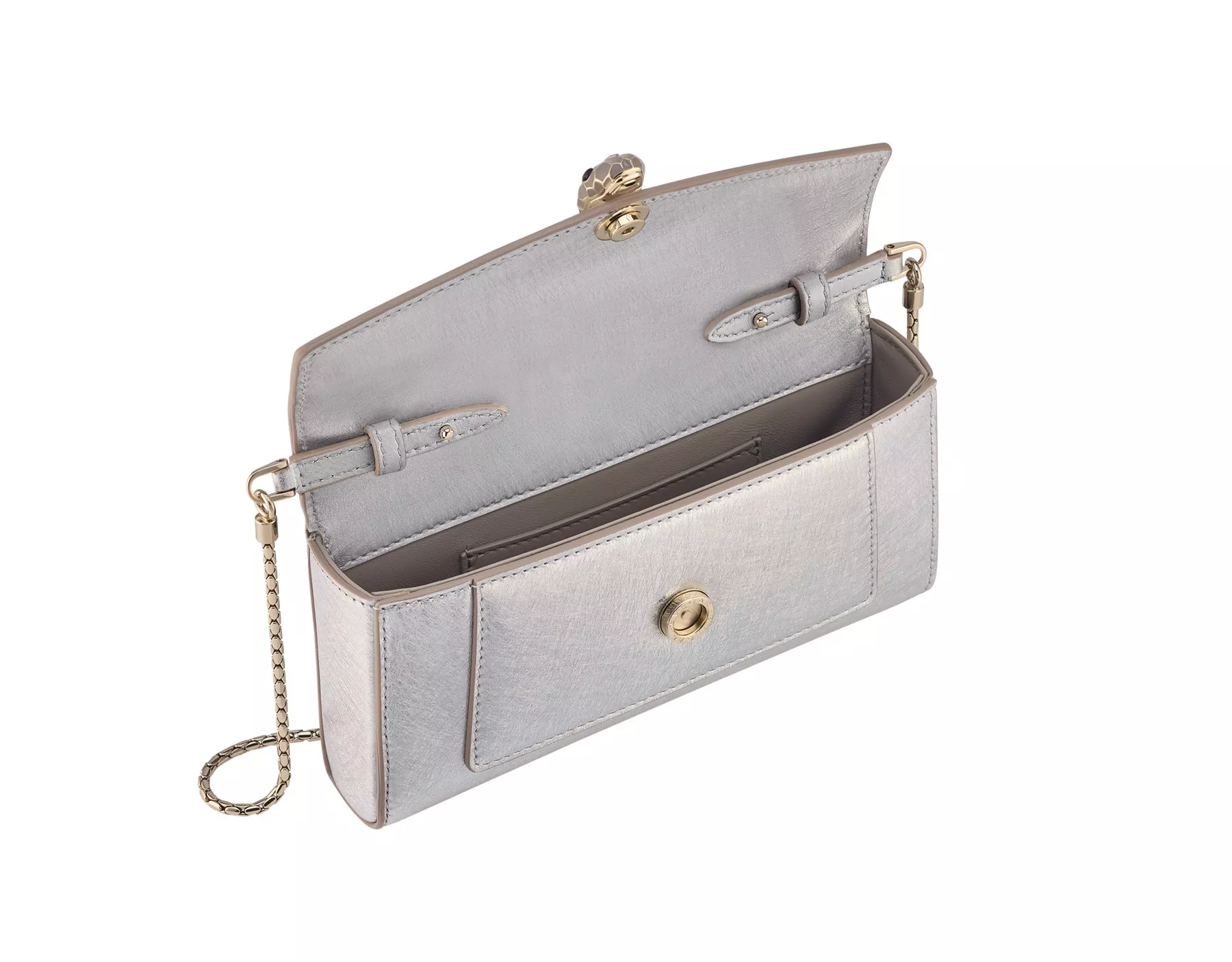 불가리 세르펜티 포에버 실버 텍스처 카프스킨 미니 체인백 상세 이미지 12