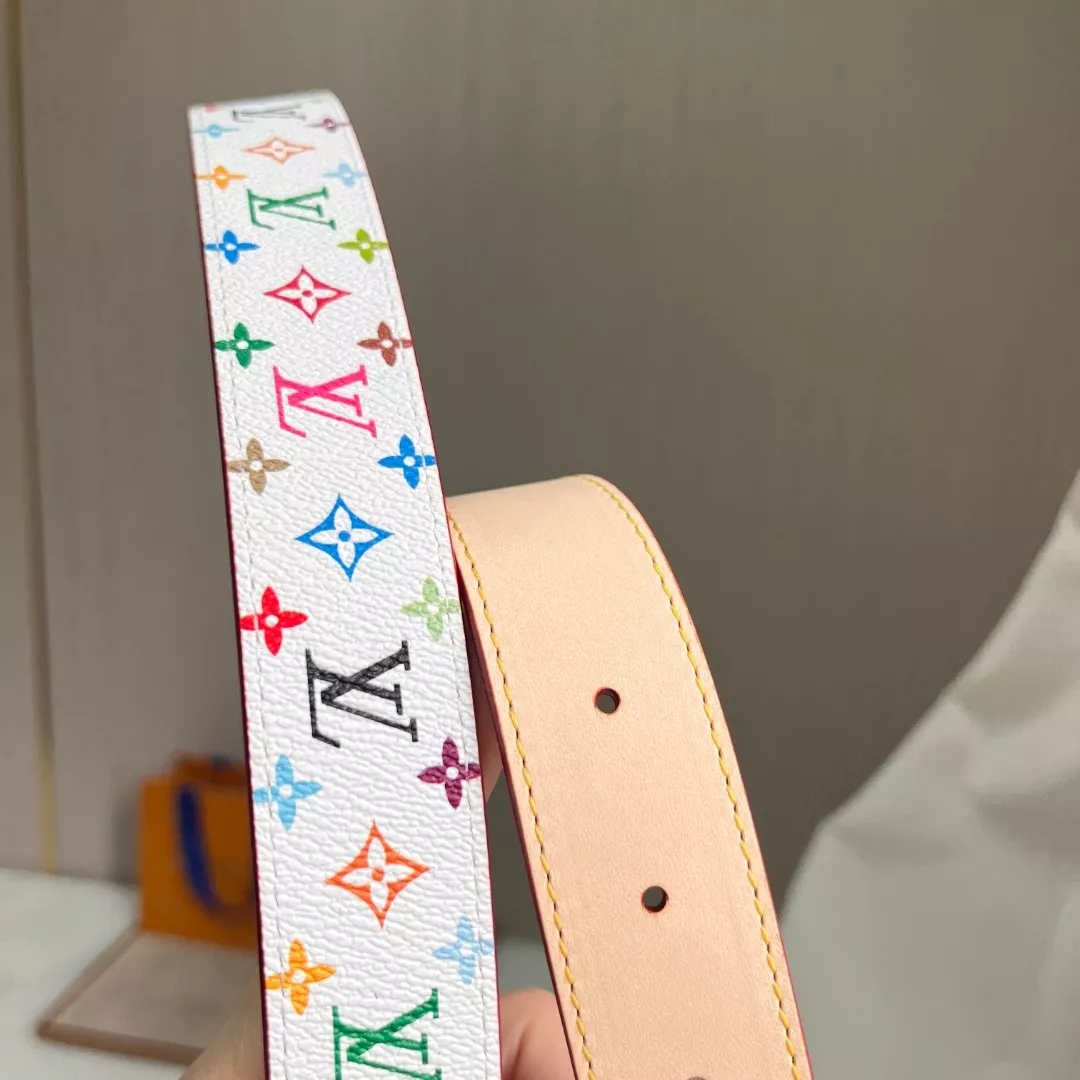 루이비통 LV 멀티 컬러 모노그램 벨트 상세 이미지 9