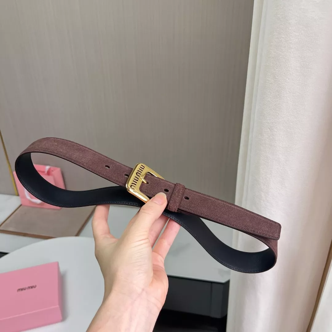미우미우 버클 장식 스웨이드 벨트 상세 이미지 3