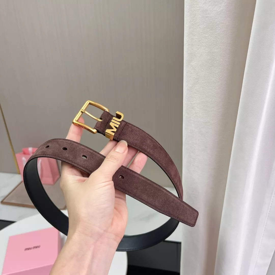 미우미우 스웨이드 레터 버클 벨트 상세 이미지 4