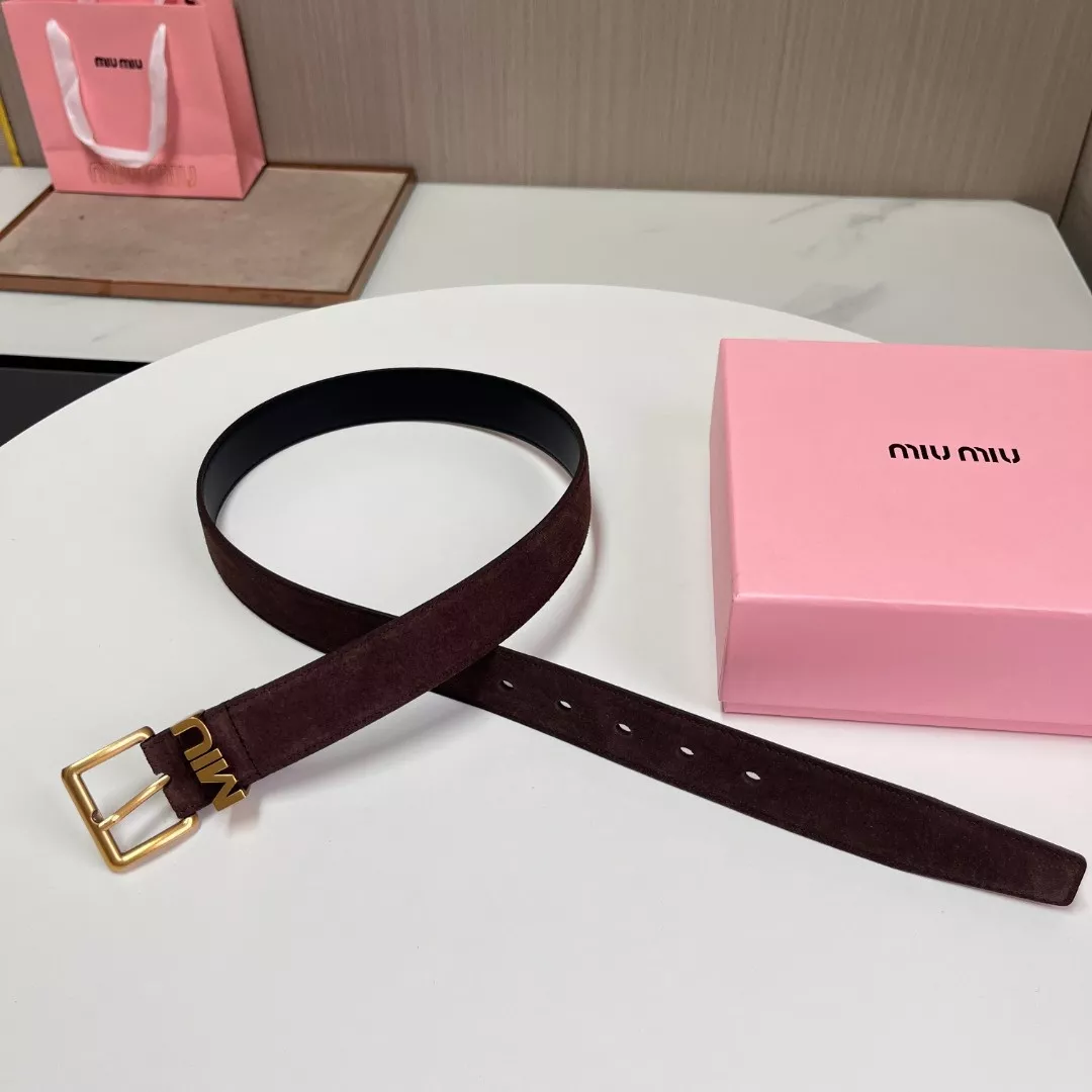 미우미우 스웨이드 레터 버클 벨트 상세 이미지 9
