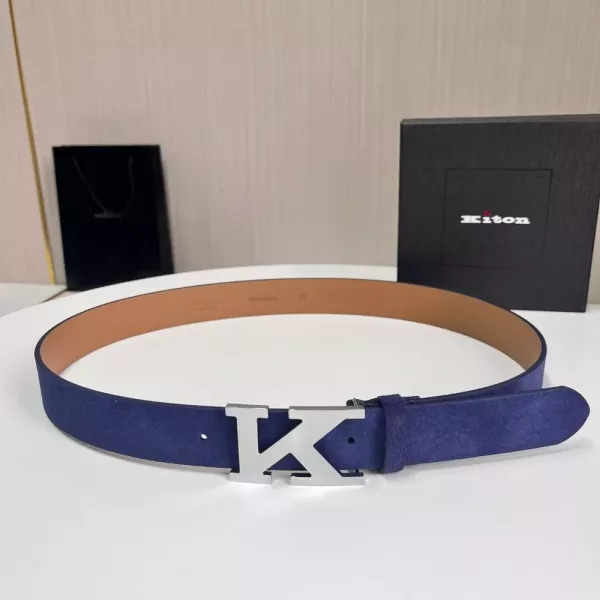 키톤 3.5cm 키톤 K 로고 스웨이드 카프스킨 벨트