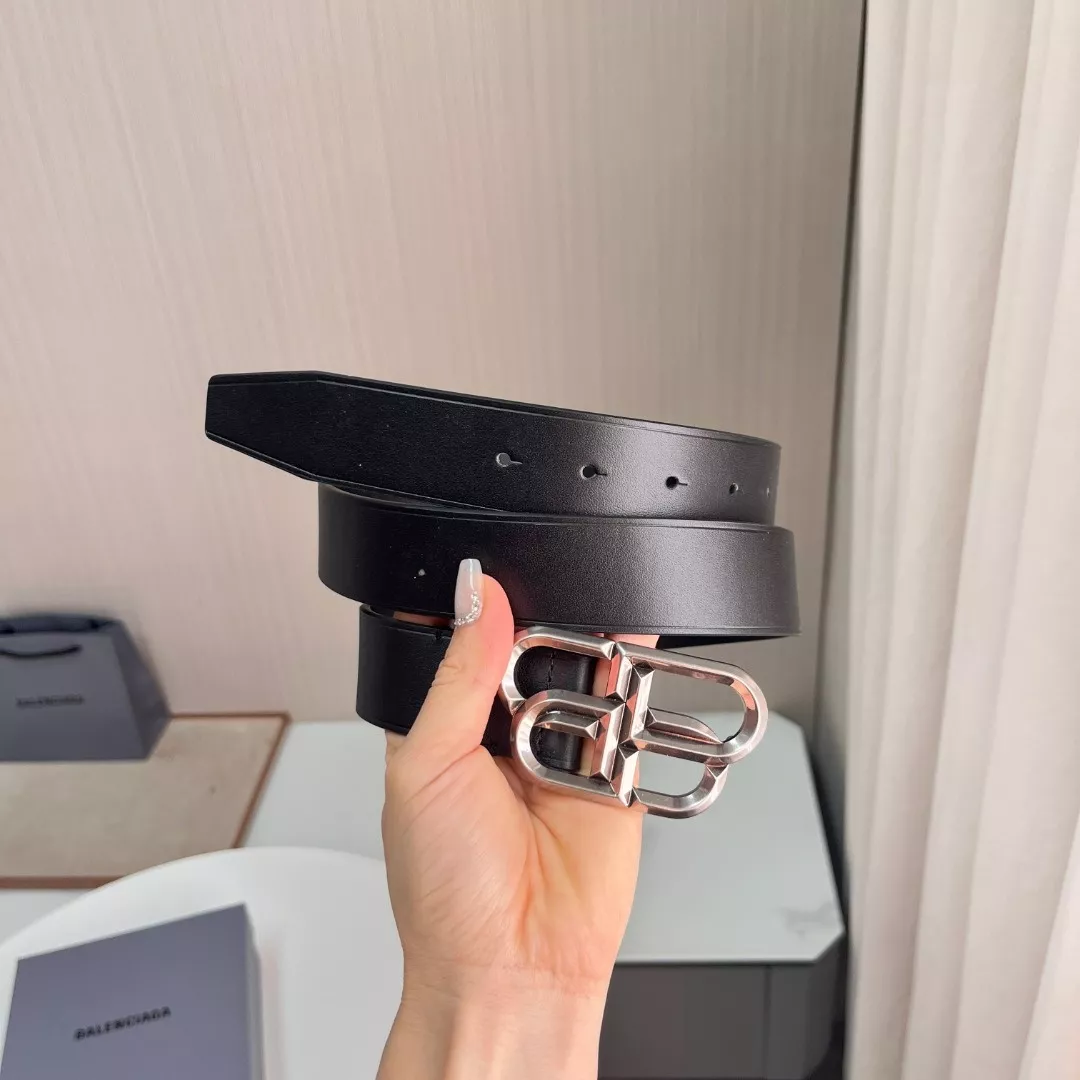 발렌시아가 BB 메탈 버클 가죽 허리벨트 3.4cm 상세 이미지 8