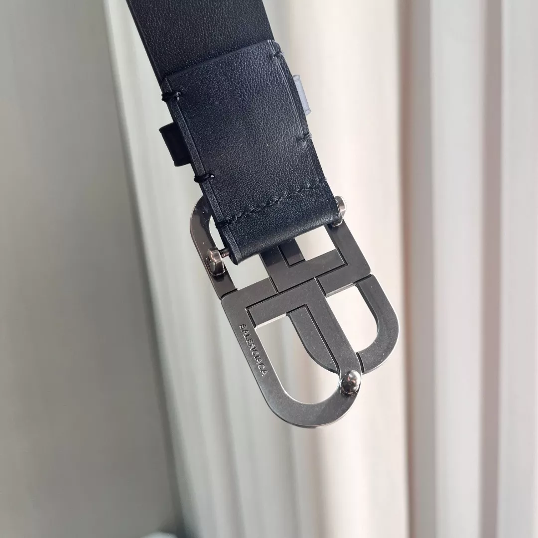 발렌시아가 BB 메탈 버클 가죽 허리벨트 3.4cm 상세 이미지 5