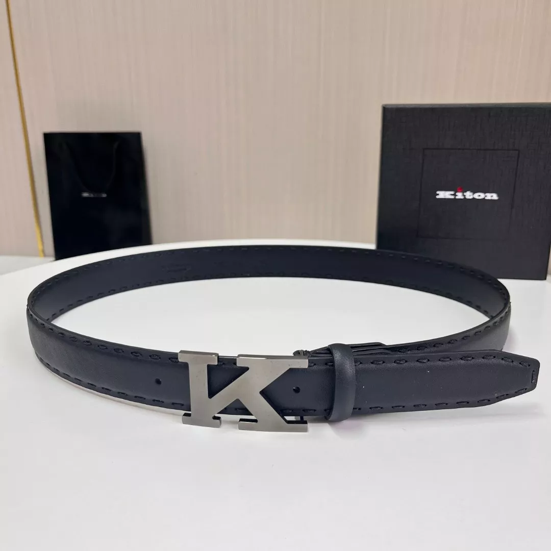 키톤 K 로고 3.5cm 카프스킨 벨트 상세 이미지 1