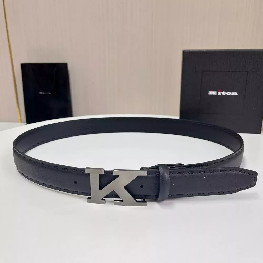 키톤 K 로고 3.5cm 카프스킨 벨트