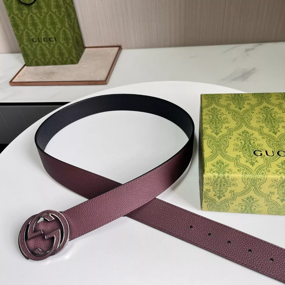 구찌 인터로킹 더블 G 양면 레더 벨트 상세 이미지 9