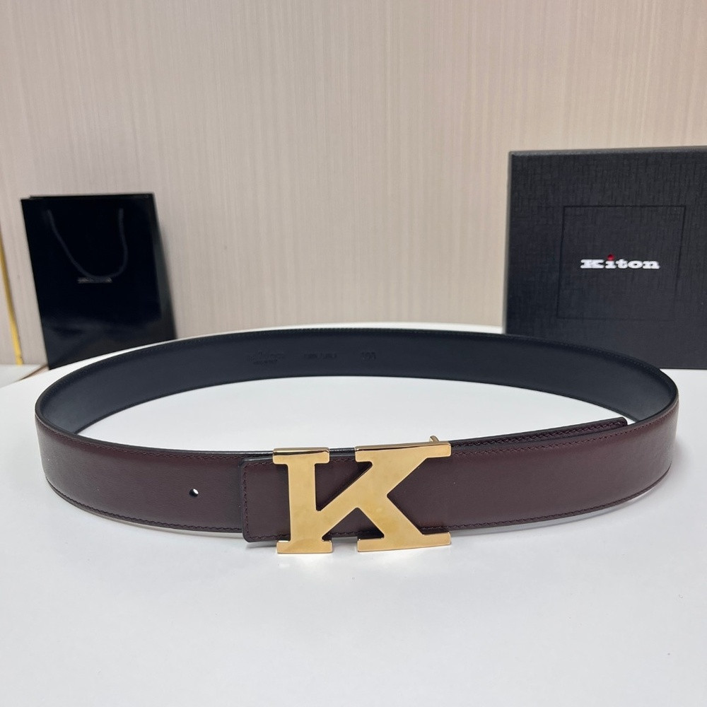 키톤 송아지가죽 K 로고 버클 벨트