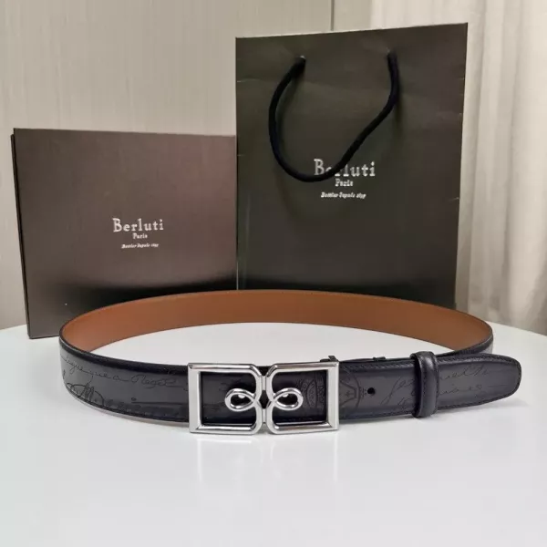 벨루티 레터링 패턴 남성 벨트