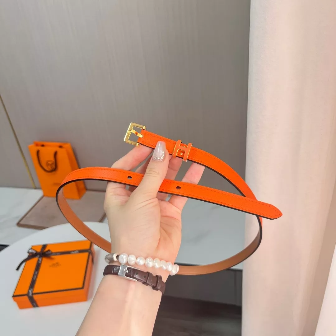 에르메스 여성용 1.5cm 슬림 카프스킨 벨트 상세 이미지 4