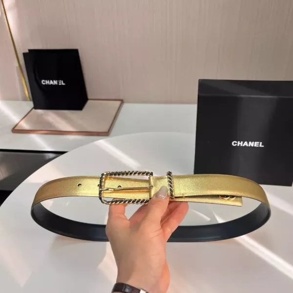 샤넬 로고 버클 카프스킨 벨트