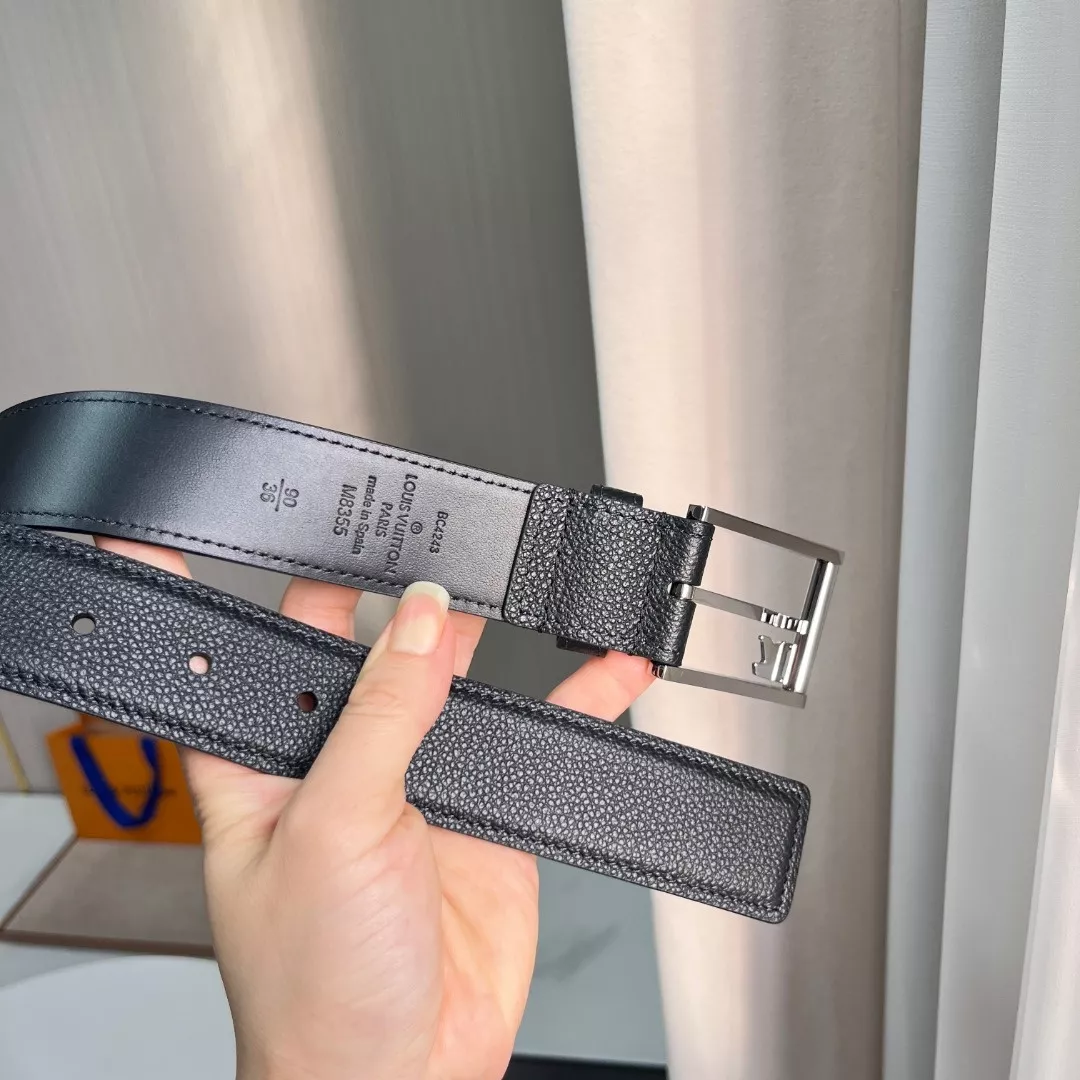 루이비통 LV 회전 로고 사각 핀버클 양면 벨트 상세 이미지 5