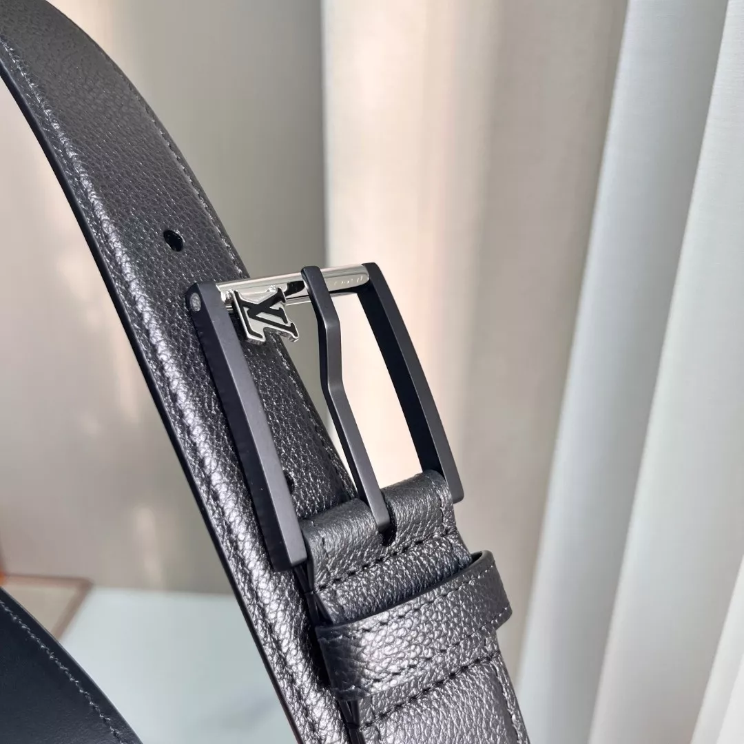 루이비통 LV 로고 사각 회전 버클 양면 벨트 3.5cm 상세 이미지 2