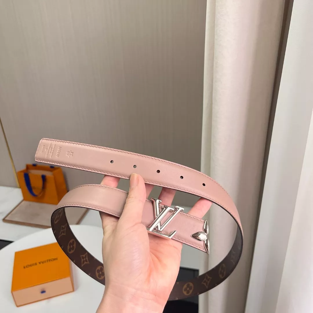 루이비통 모노그램 캔버스 레더 트림 LV 버클 벨트 상세 이미지 4