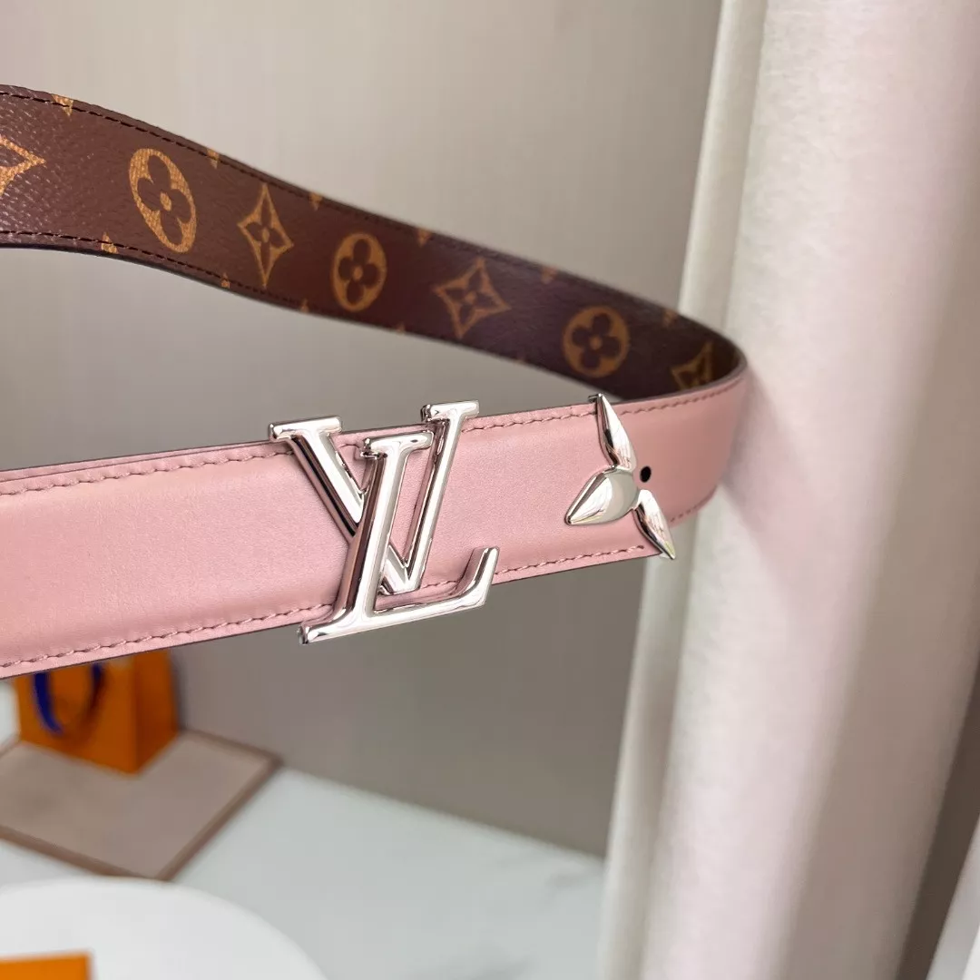 루이비통 모노그램 캔버스 레더 트림 LV 버클 벨트 상세 이미지 2