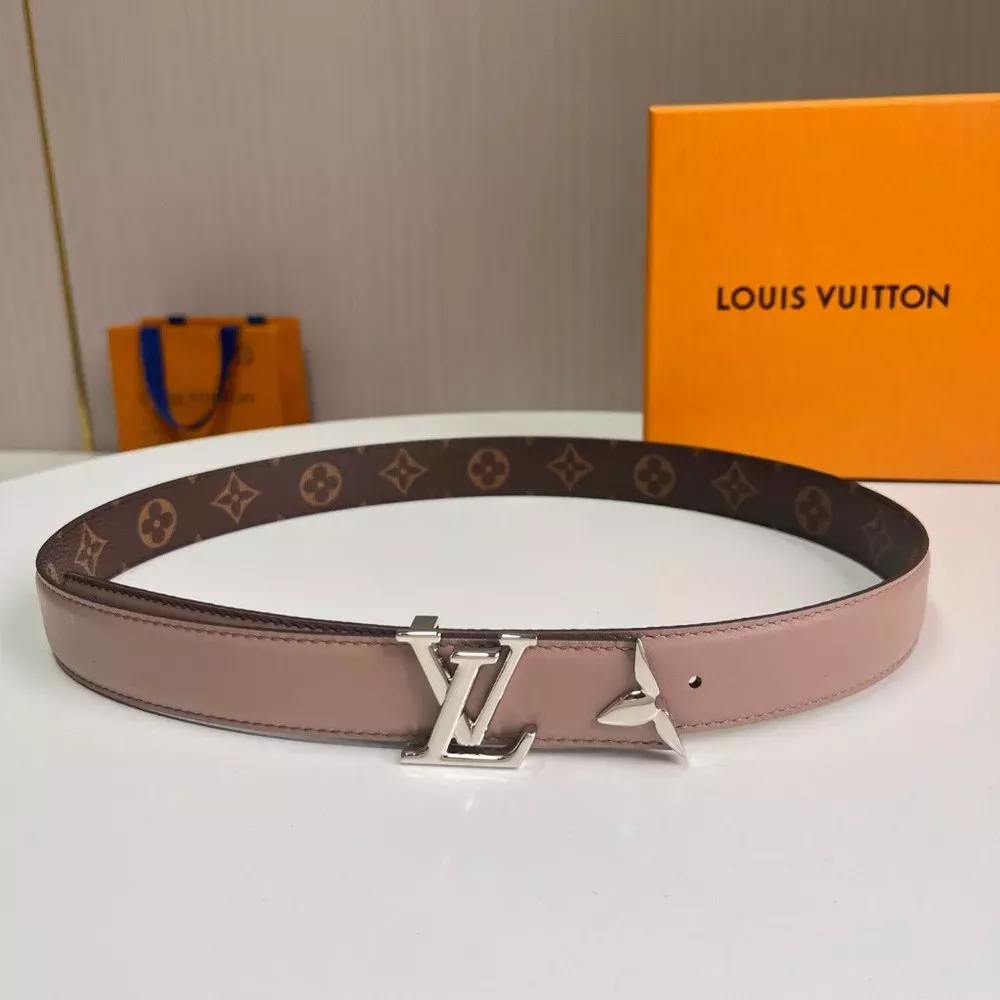 루이비통 모노그램 캔버스 레더 트림 LV 버클 벨트