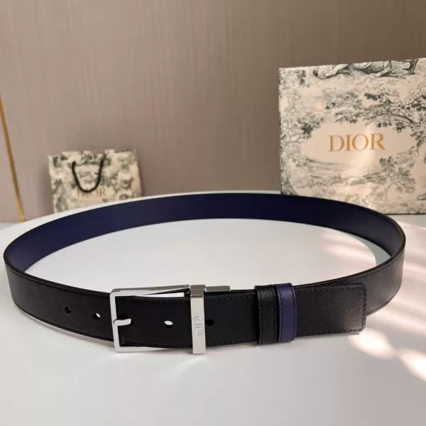 디올 CD 버클 양면 스무스 레더 벨트
