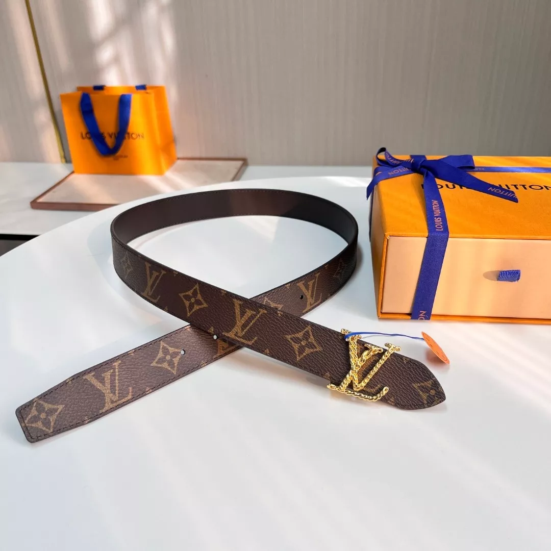 루이비통 모노그램 캔버스 리버서블 LV 트위스트 버클 벨트 상세 이미지 9
