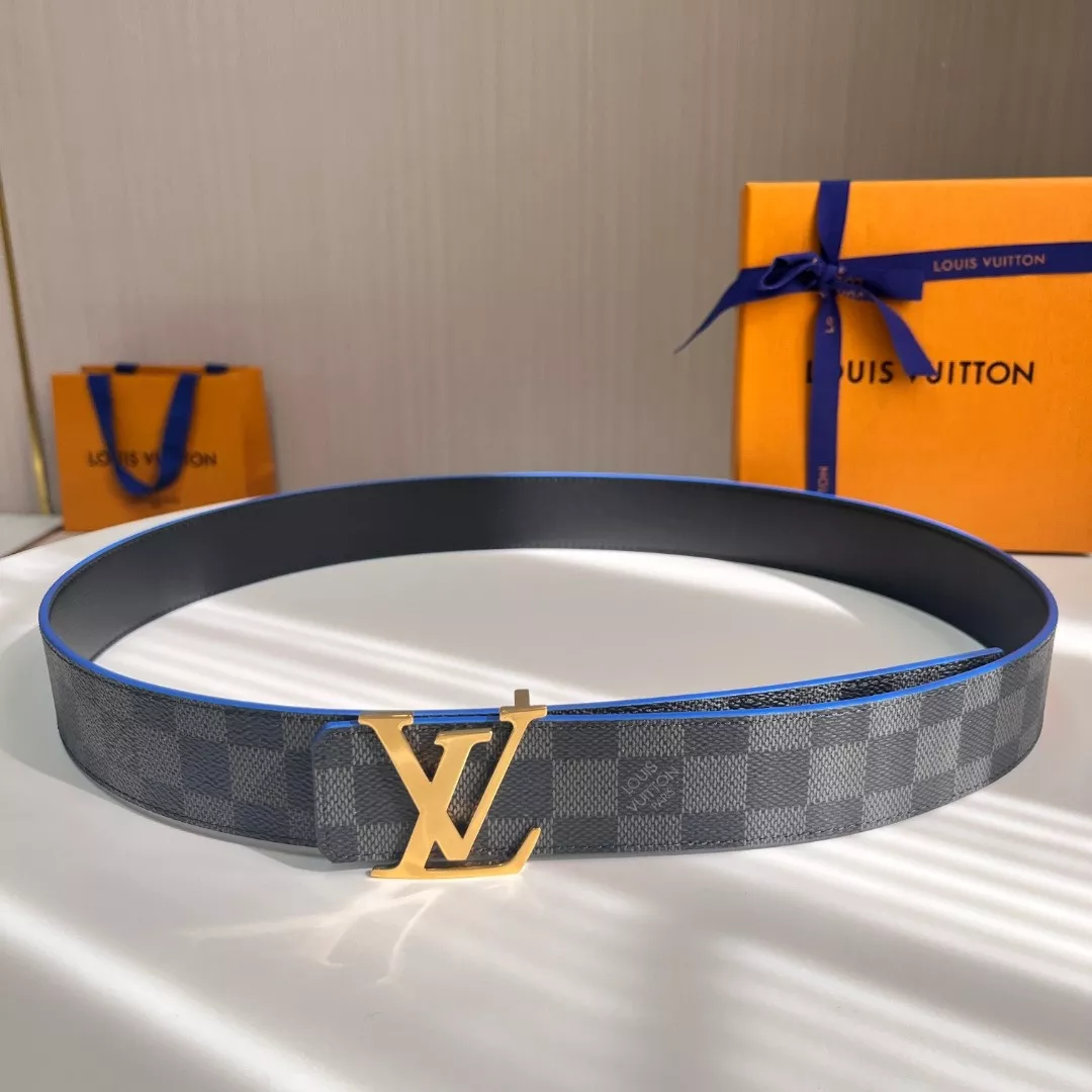 루이비통 다미에 패턴 LV 이니셜 양면 벨트 상세 이미지 1