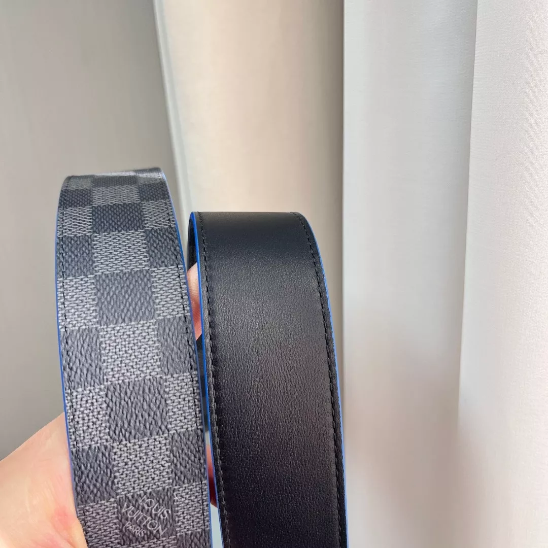 루이비통 다미에 그라파이트 LV 로고 리버서블 벨트 상세 이미지 6