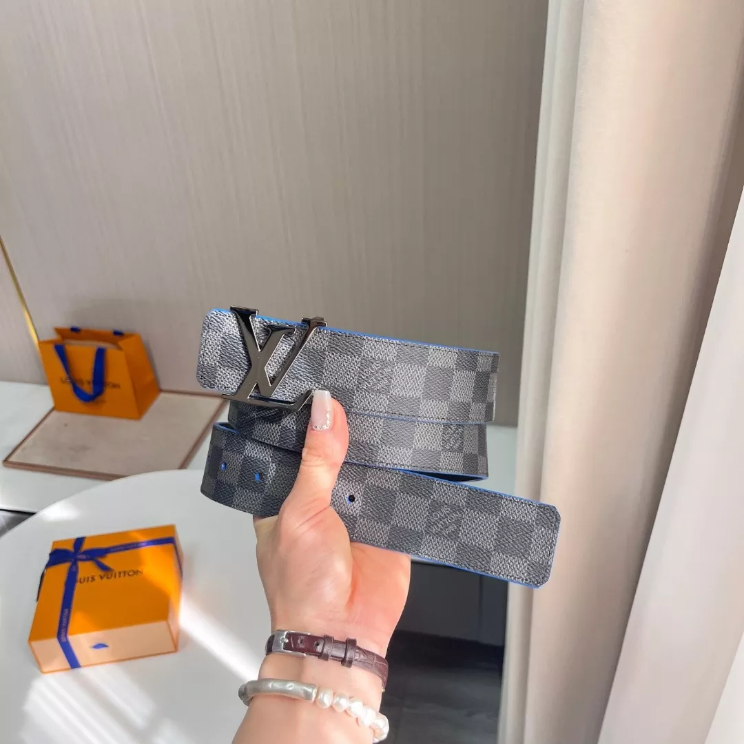 루이비통 다미에 그라파이트 LV 로고 리버서블 벨트 상세 이미지 8