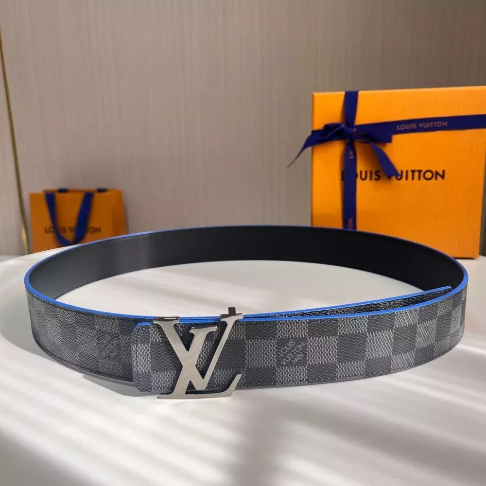루이비통 다미에 그라파이트 LV 로고 리버서블 벨트