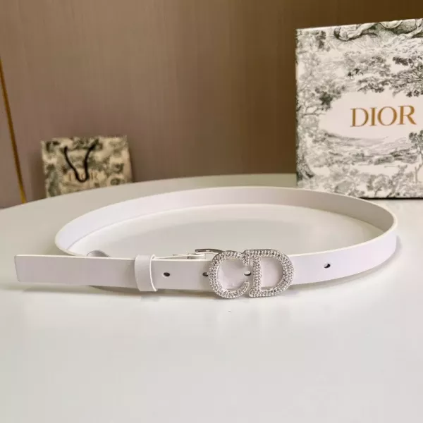 디올 CD 로고 버클 양면 가죽 벨트