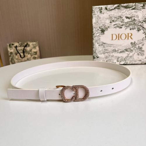디올 CD 로고 버클 슬림 레더 벨트