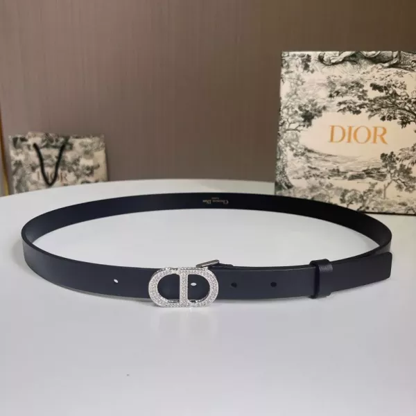 디올 CD 버클 양면 스무스 레더 벨트
