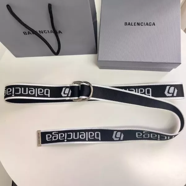 발렌시아가 BB 로고 자카드 패브릭 벨트