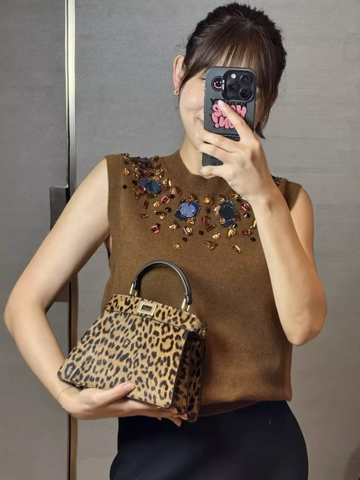 펜디 피카부 레오파드 마모 토트백 상세 이미지 15