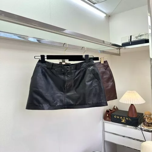 샤넬 양가죽 미니 A라인 스커트