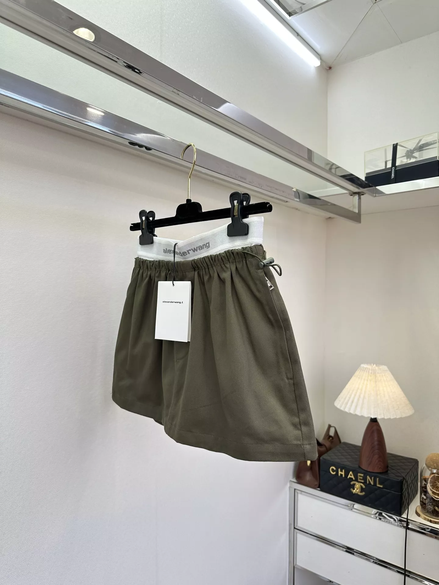 알렉산더왕 로고 밴드 A라인 미니 스커트 상세 이미지 7