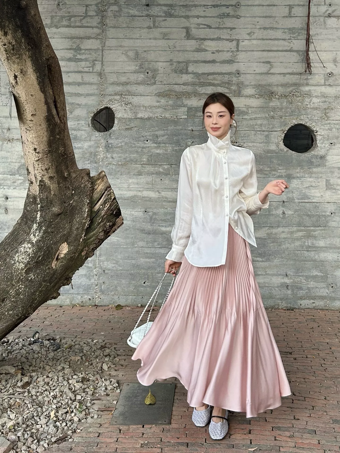 생로랑 플리츠 롱 스커트 상세 이미지 30