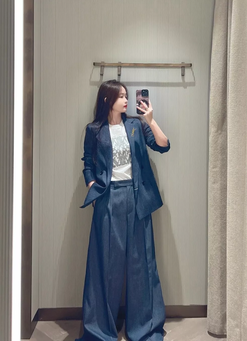 생로랑 신상 더블 브레스티드 수트 세트 상세 이미지 12